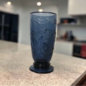 Vintage blue smoky gray glass vase